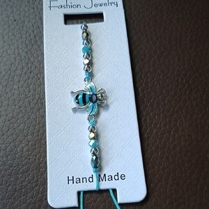 Fashion Jewelry Blue and Silver Bee Bracelet